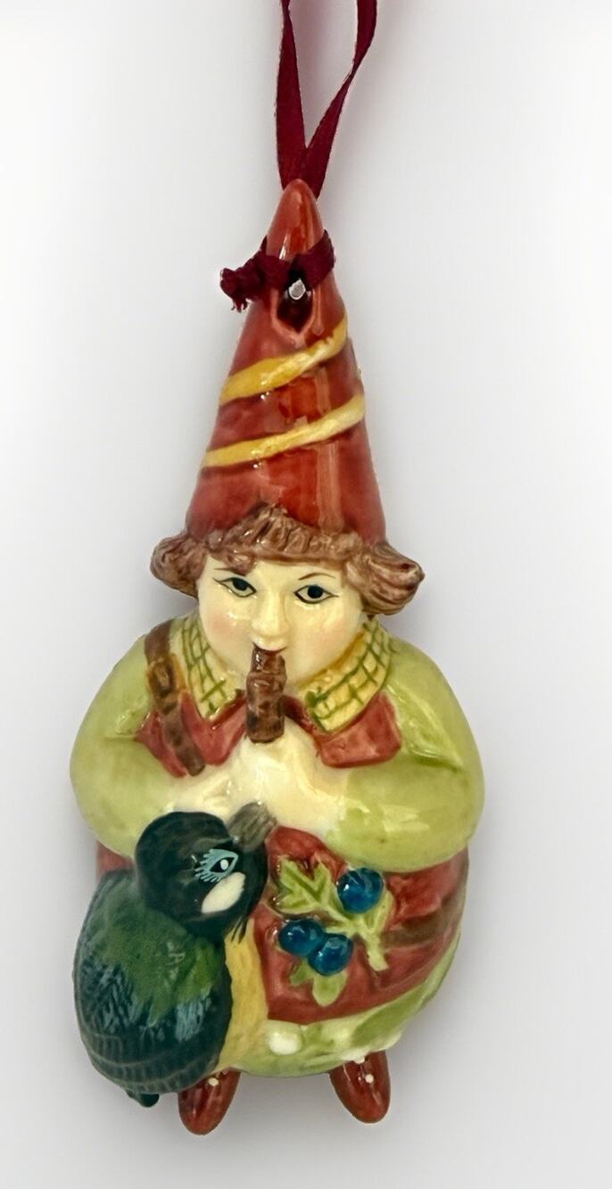 Villeroy & Boch Vintage Scandinavian Child Boy Figurine Bird Ornament Boxed